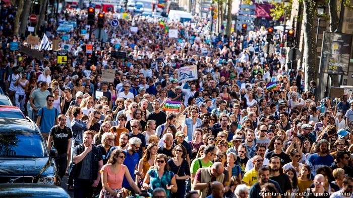 Thousands of people participate in demonstrations to show support for climate change
